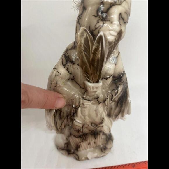 NAVAJO HORSEHAIR POTTERY NATIVE WOMAN SIGNED W Turquoise Stone - Vail Inspired - Picture 7 of 8